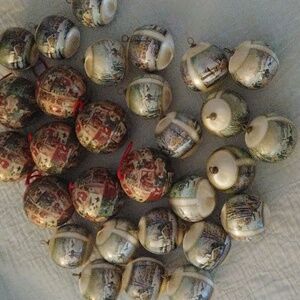 Set of vintage Christmas ornaments